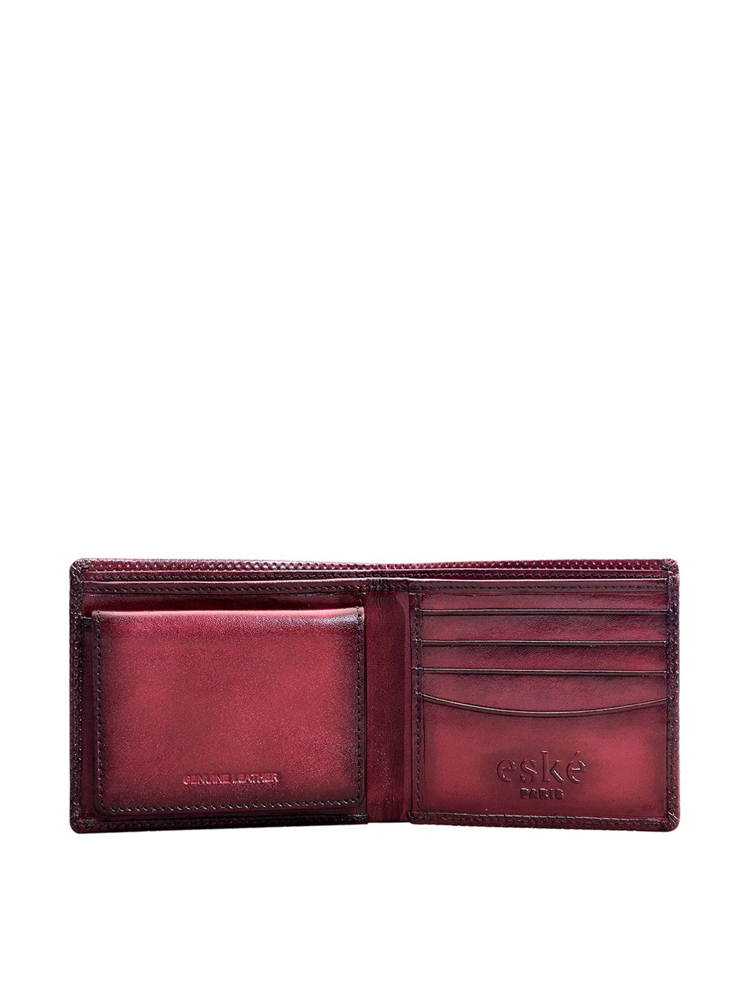 THE HOLISTIK Revival Black & Maroon Casual Leather Bi-Fold Wallet for Men