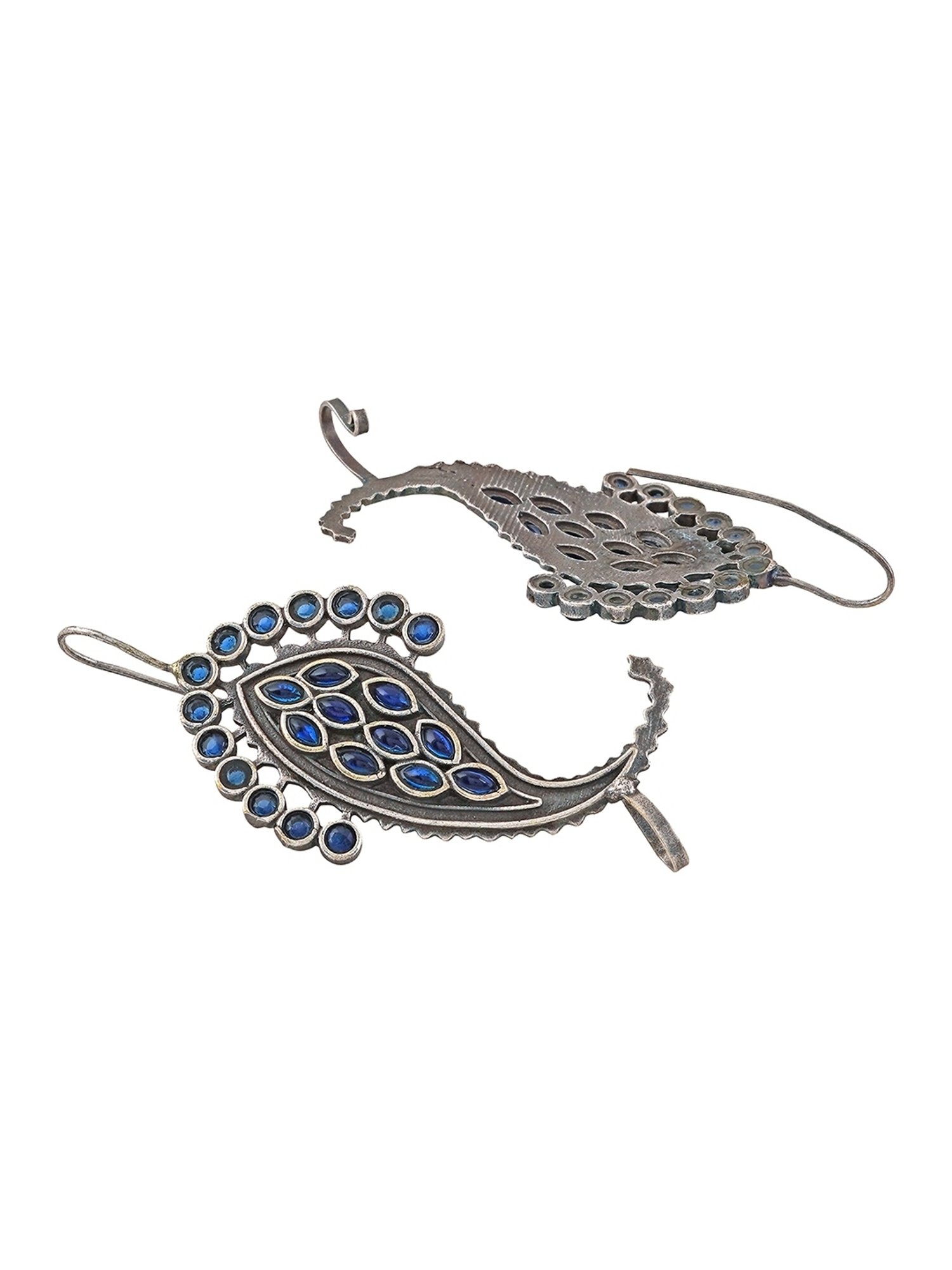 Teejh Ethnic Anoshka Silver Oxidized Ear Cuff Earring