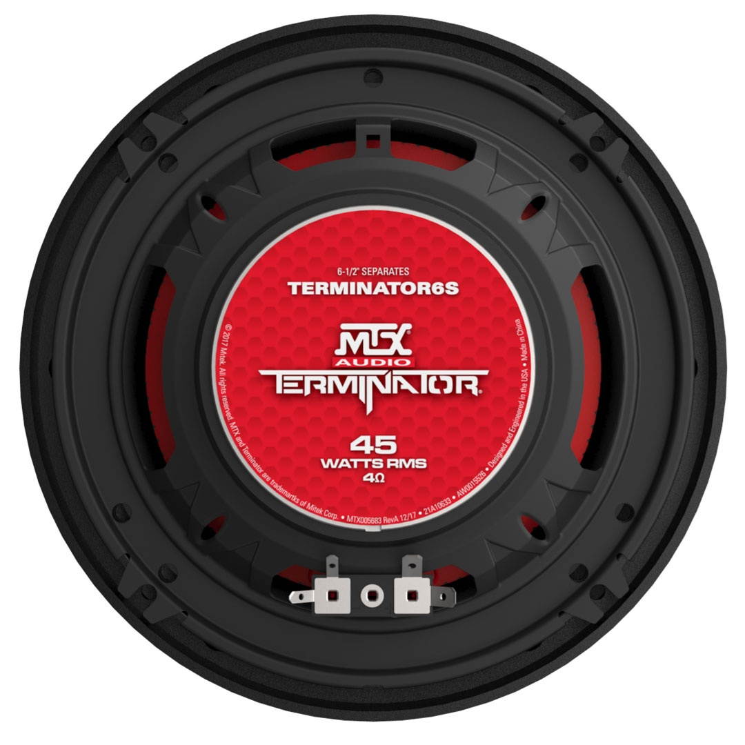 mtx terminator 6.5 inch woofer cone component speaker pair with 45 watt rms