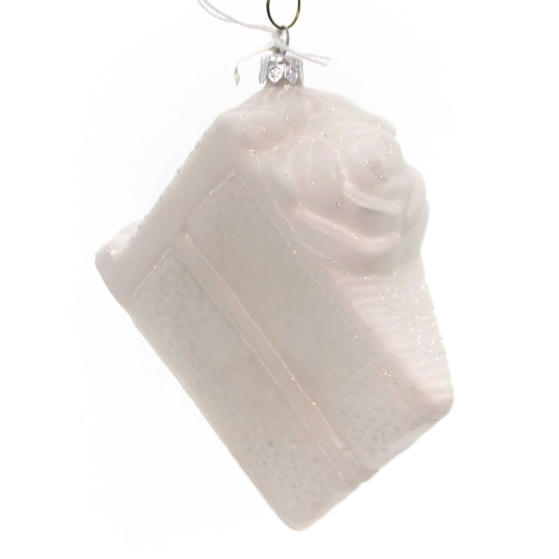 Holiday Ornament Wedding Cake-White Marriage Pastry Sweet Rose  -  Tree Ornaments