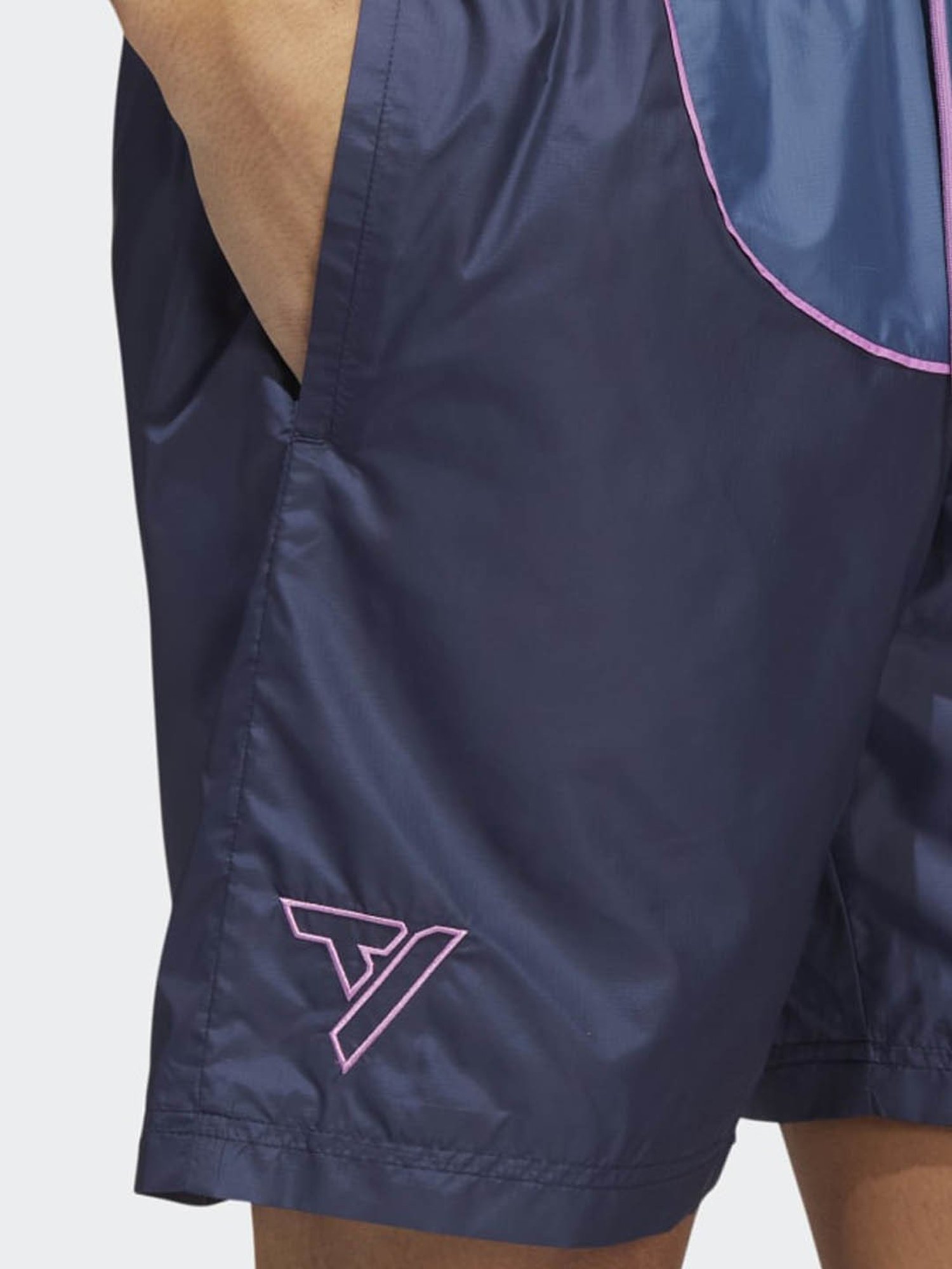 Adidas Blue Regular Fit Colour Block Sports Shorts