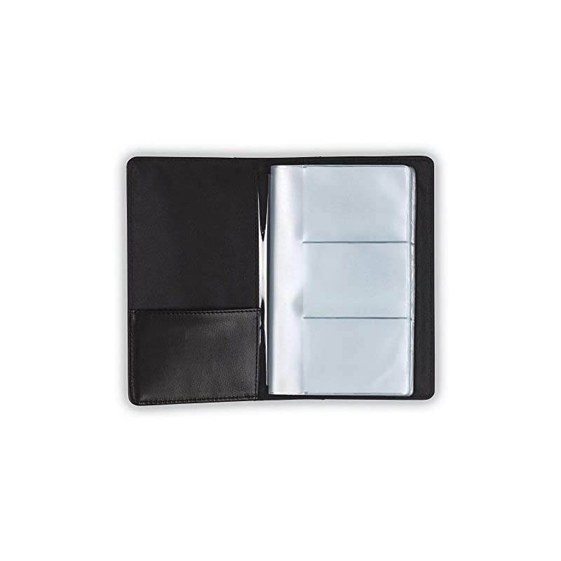 Business Card Holder, Tan & Brown Contrast Stitch Leather, Holds 240 Cards