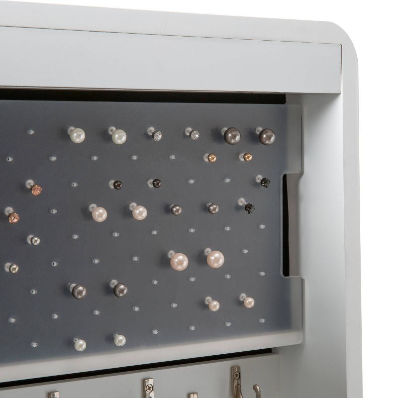 Ruby+Cash Mirrored Jewelry Armoire White