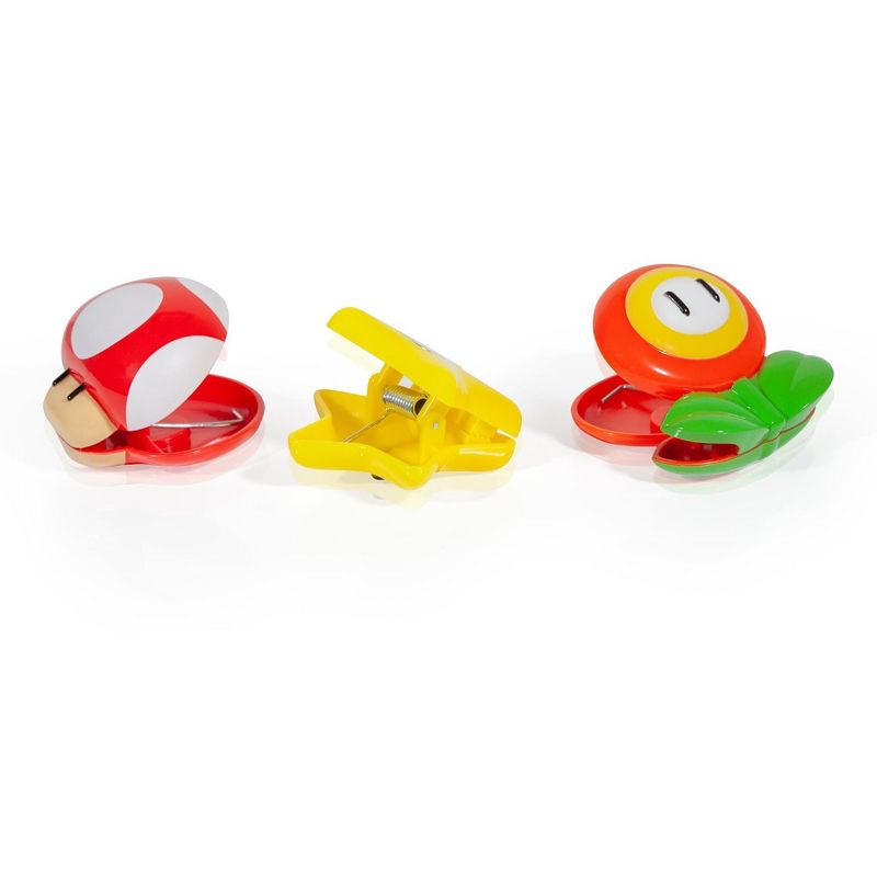 Nerd Block Super Mario Bros. Collectible Power-Ups Magnet Clips Collection | Set Of 3