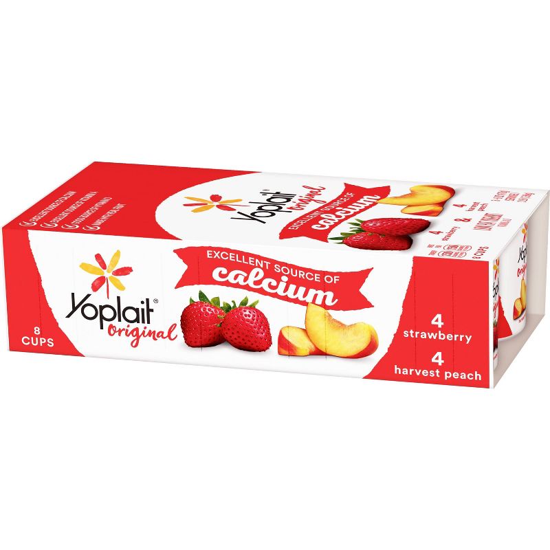 Yoplait Original Strawberry and Harvest Peach Yogurt - 8pk/6oz Cups