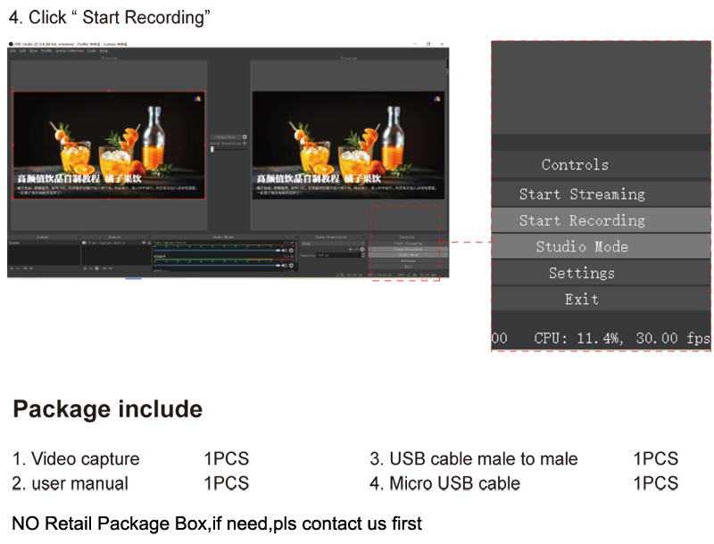 Y&H HDMI Video Game Capture Card USB2.0 HD 1080P 30fps Game Live Streaming Device with HDMI Out for for PS3 PS4 Xbox One 360 Wii U Nintendo Switch DSLR HDVC3