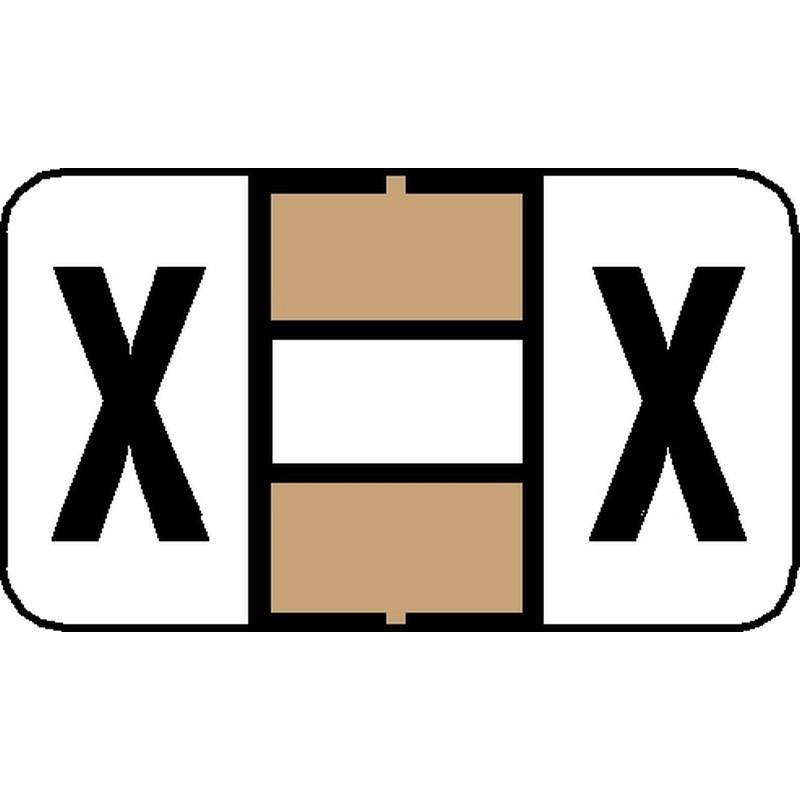 Jeter 7200 Compatible "X" Labels, Laminated Stock, 15/16" X 1-5/8", Individual Letters - Pack of 240