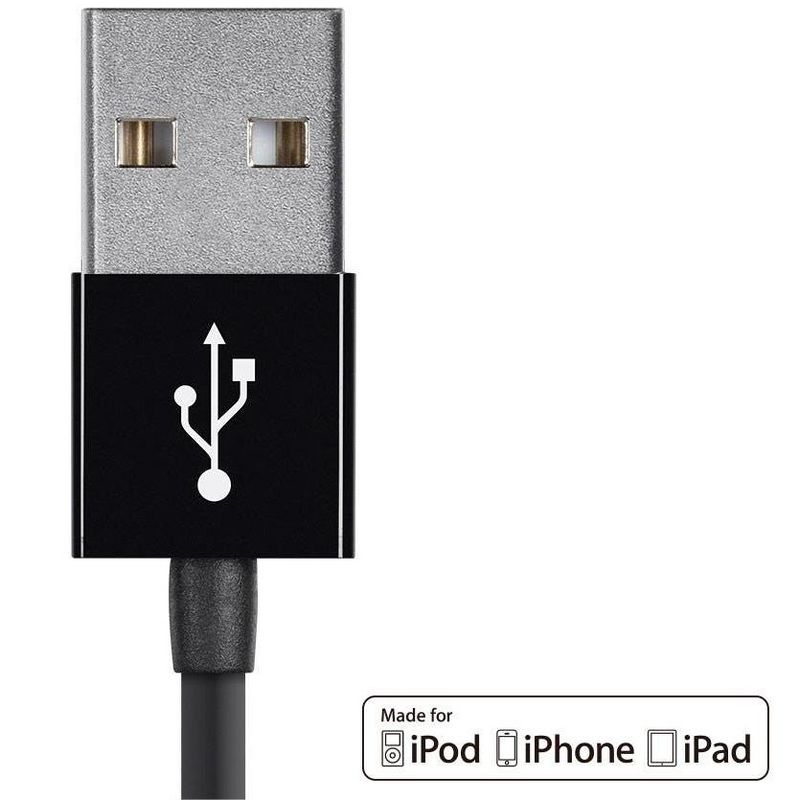 Monoprice Select Series Apple MFi Certified Lightning to USB Charge & Sync Cable - 6 inch Black for iPhone X, 8, 8 Plus, 7, 7 Plus, 6, 6 Plus, 5S