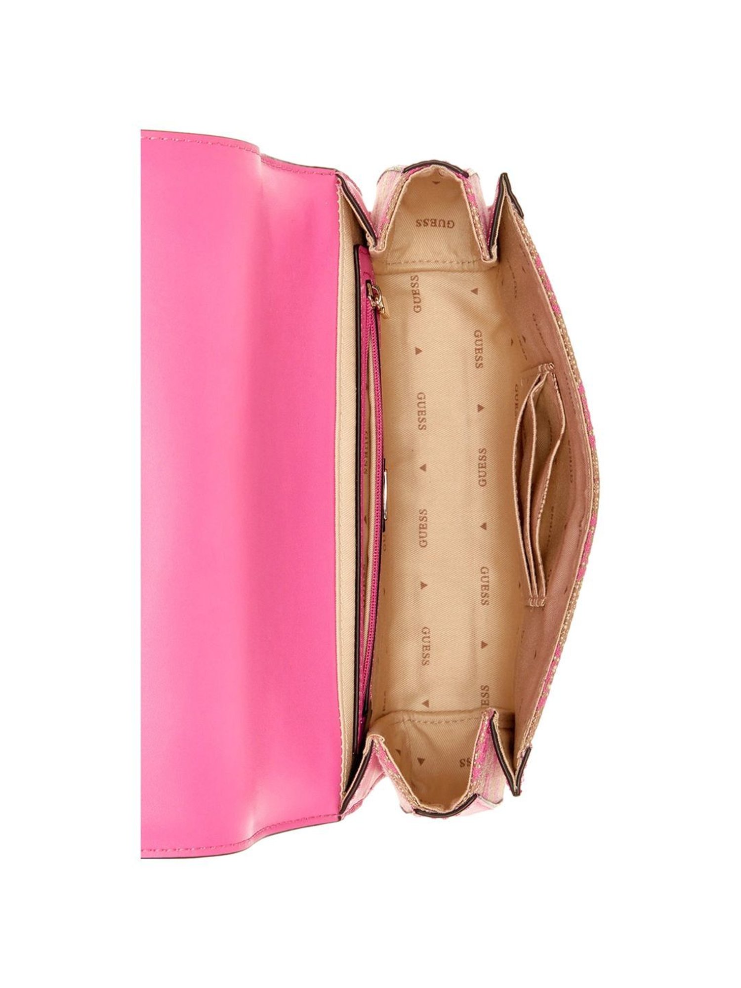 Guess Pink  Printed Shoulder Handbag