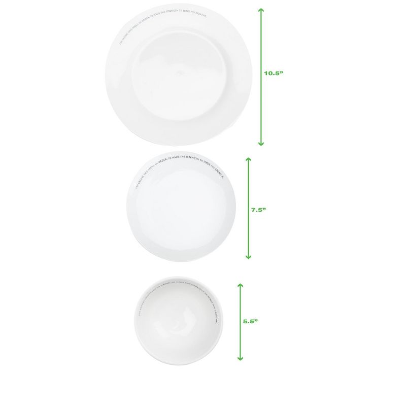 Mind Reader 3 Piece Set of Religious Bowl and Plates