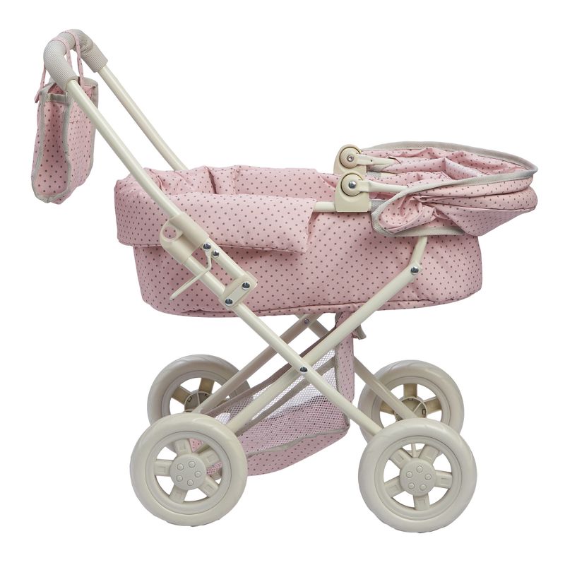 Olivia's Little World - Polka Dots Princess Baby Doll Deluxe Stroller - Pink & Gray