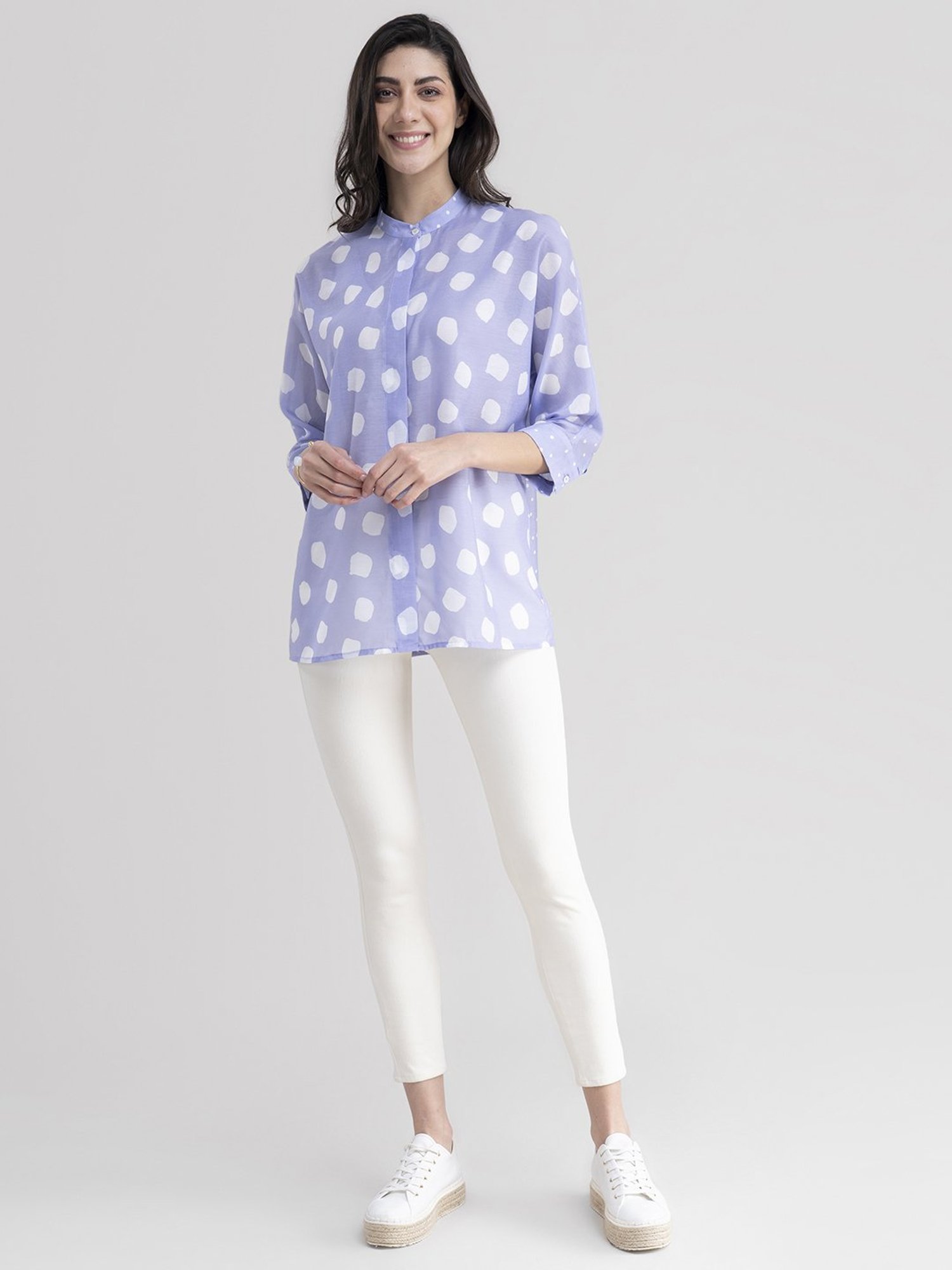 Pink Fort Blue Printed Top