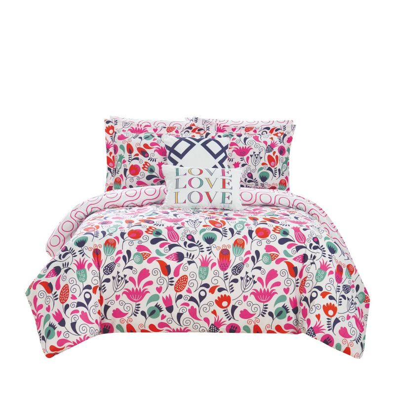 9pc Full Audley Bed In A Bag Comforter Set Pink - Chic Home Design