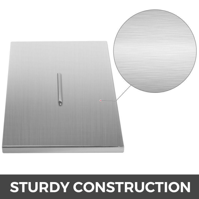 Outdoor 21&rdquo;X 21&rdquo; Stainless Steel Burner Lid Cover - Fits Drop-in Fire Pit Pan