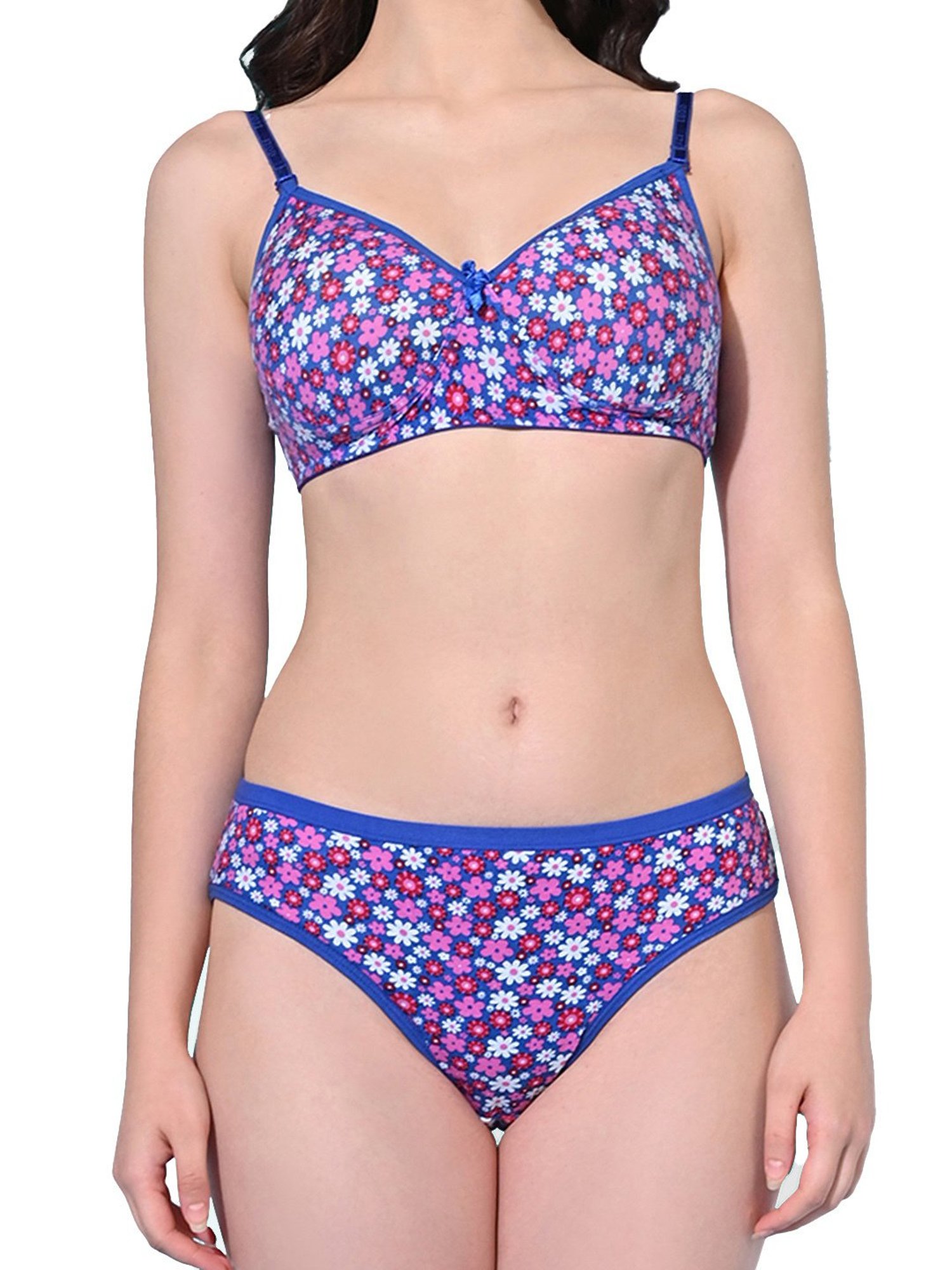 mod & shy Pink Self Pattern Lingerie Set