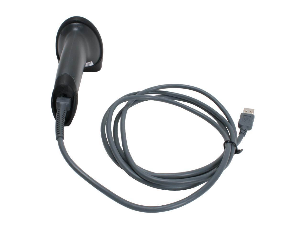 Zebra Symbol LS2208 Corded Handheld 1D Laser Barcode Scanner, USB, RS232, KBW, TGCS (IBM) 46XX over RS485, USB Kit, Black - LS2208-SR20007R-NA