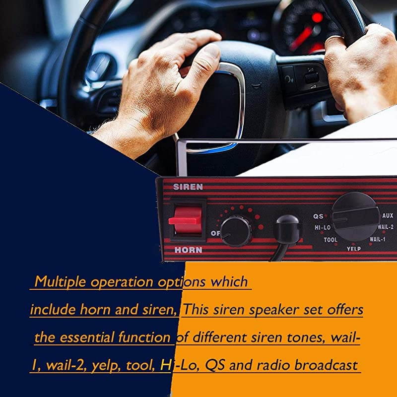 Siren Speaker PA System SoundAlert 100 Watt 8 Tones Super Loud Emergency Warning Horn Sound System for Police Fire amp Private Vehicle