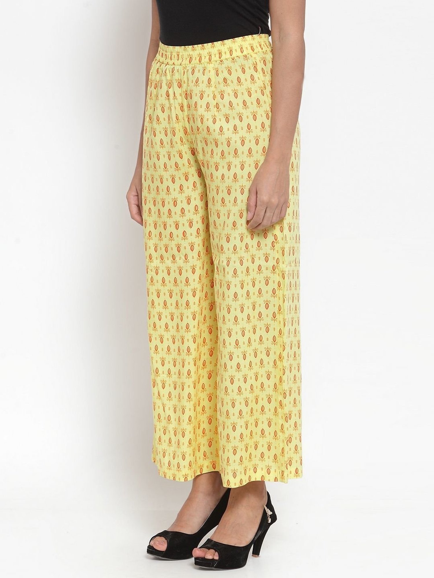 Indibelle Yellow Printed Palazzos