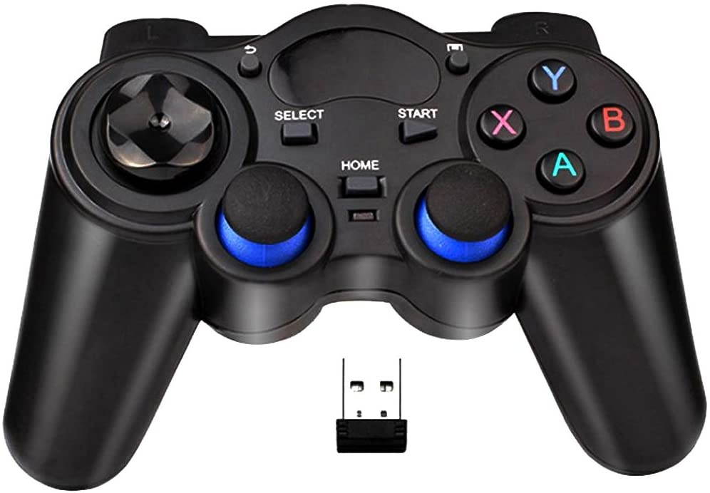 Fashionable Wireless Game Controller, Joystick Gamepad for PC, USB Gaming Controller Compatible with Windows 10/8/7/XP, Laptop, PS3, Android Phone, Steam (Black)