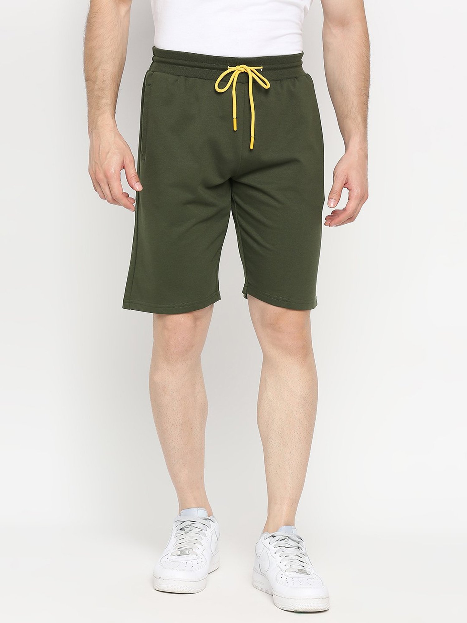 UnderJeans by Spykar Olive Regular Fit Shorts