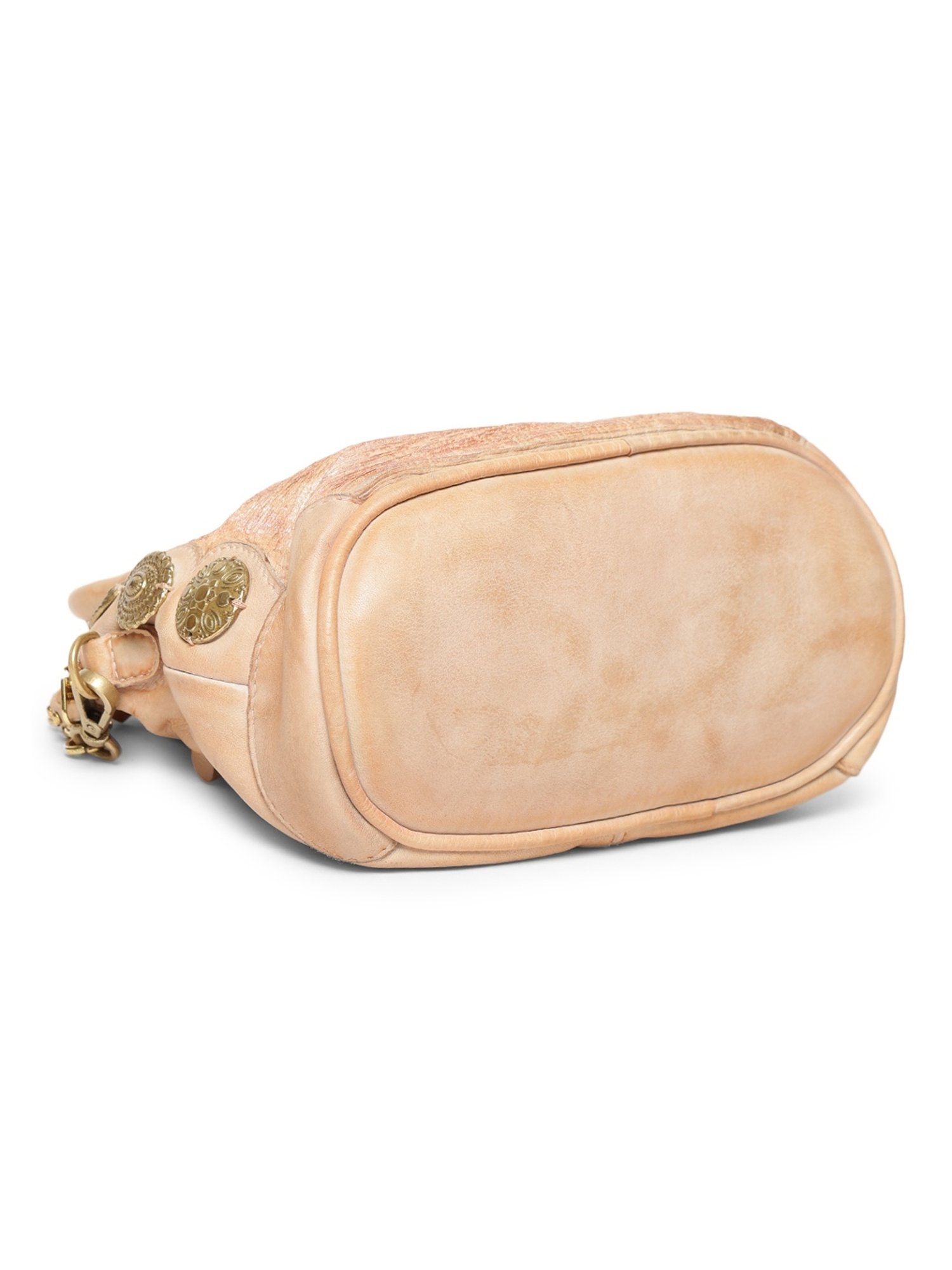 Art N Vintage Silvia Cream Leather Embellished Small Handbag