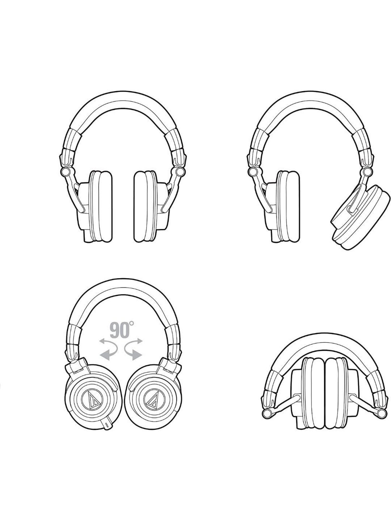 Audio Technica ATH M50x Over Ear Professional Studio Monitor Headphones (Black)