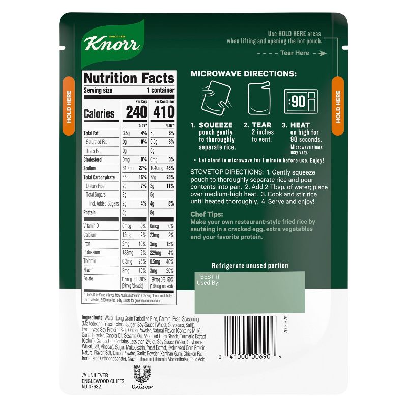 Knorr Ready to Heat Chicken Flavored Fried Rice - 8.8oz