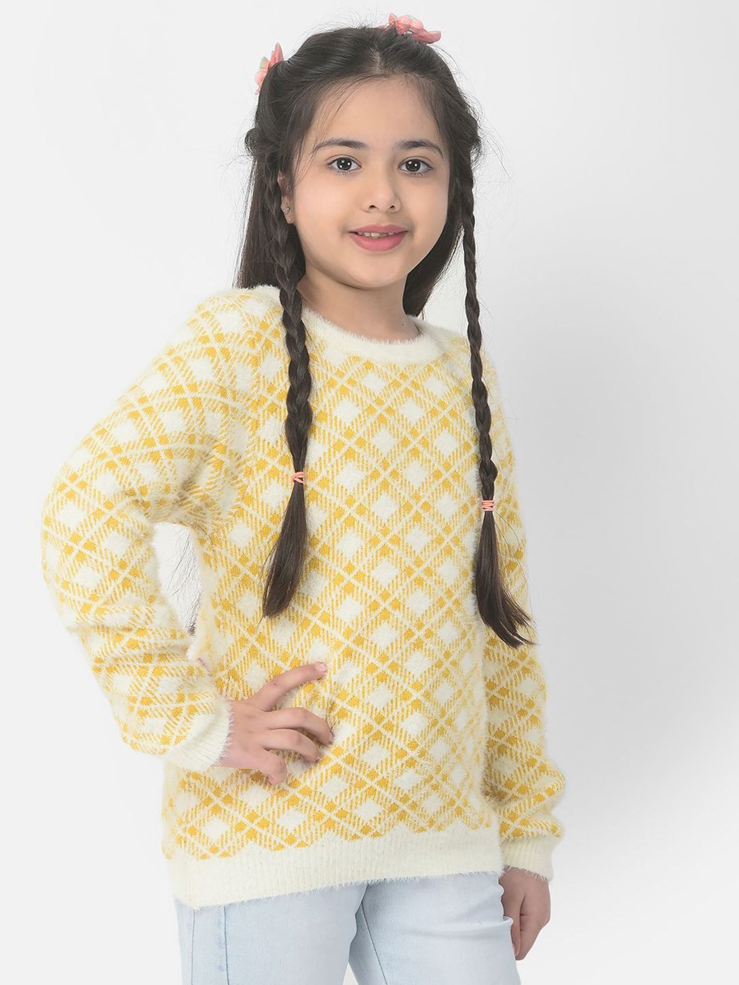 KIDS ONLY Maroon Textured Pattern Full Sleeves Sweater
