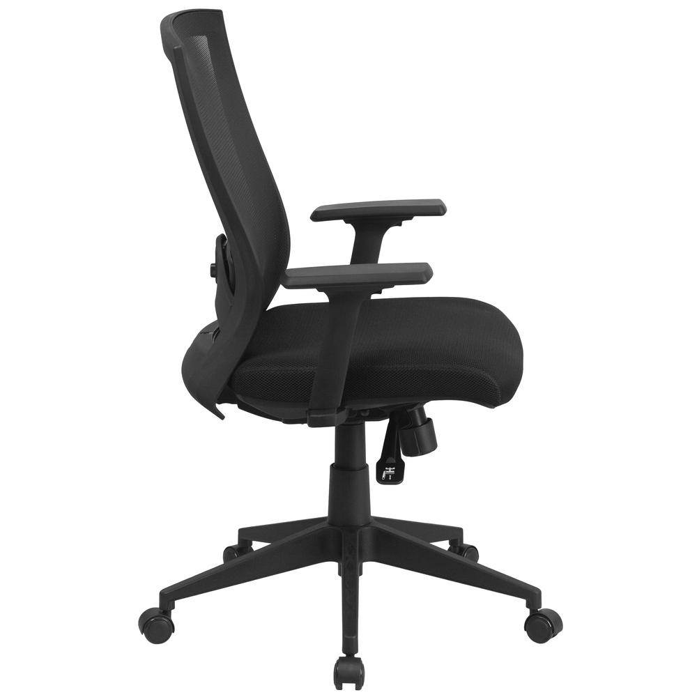 Mid-Back Black Mesh Executive Swivel Ergonomic Office Chair with Back Angle Adjustment and Adjustable Arms