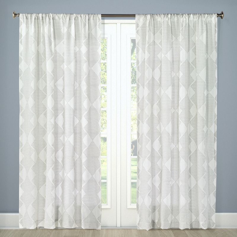 63"x54" Kuba Clipped Sheer Curtain Panel Gray - Threshold™