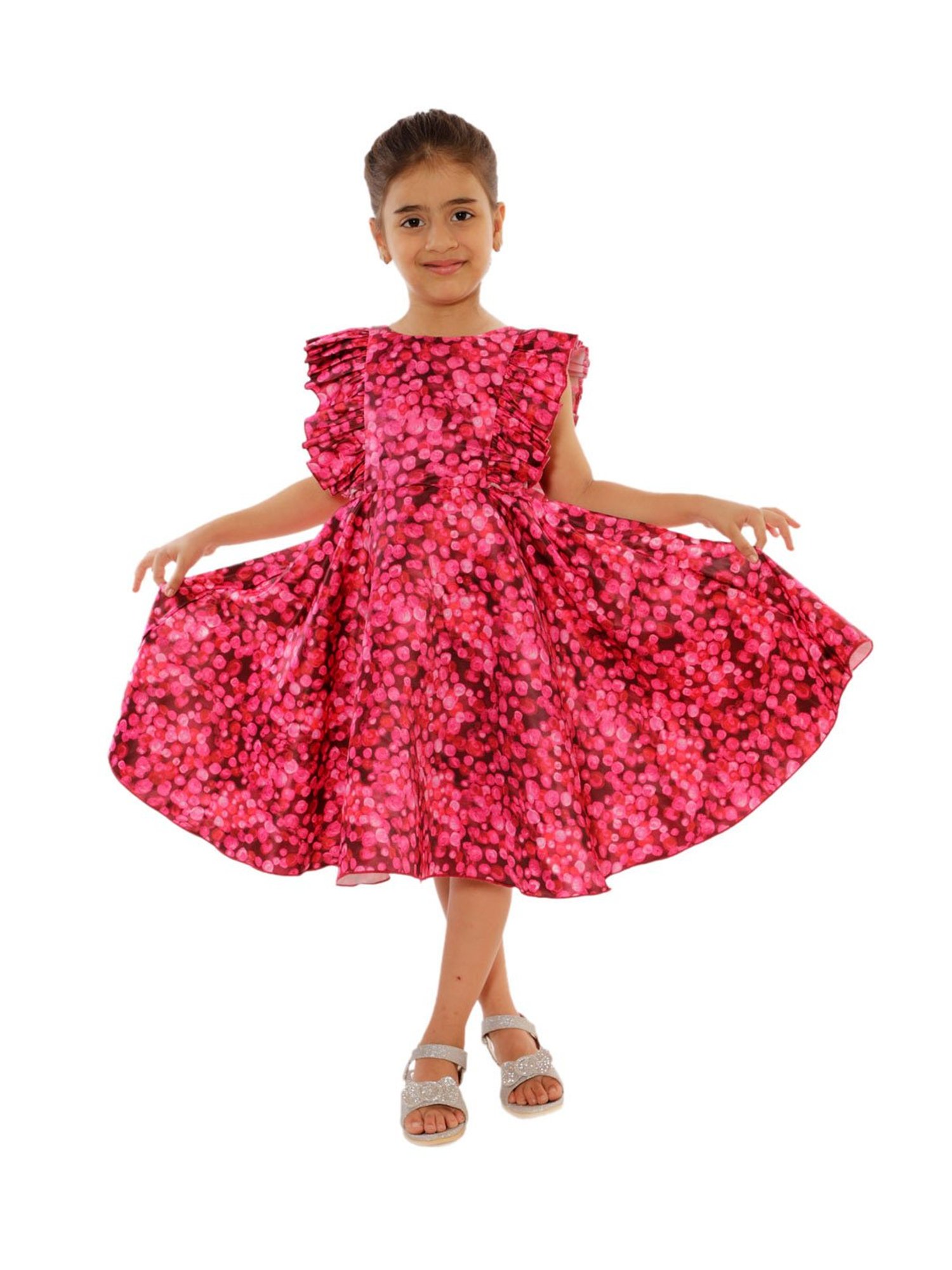 KidsDew Kids Pink Printed Dress