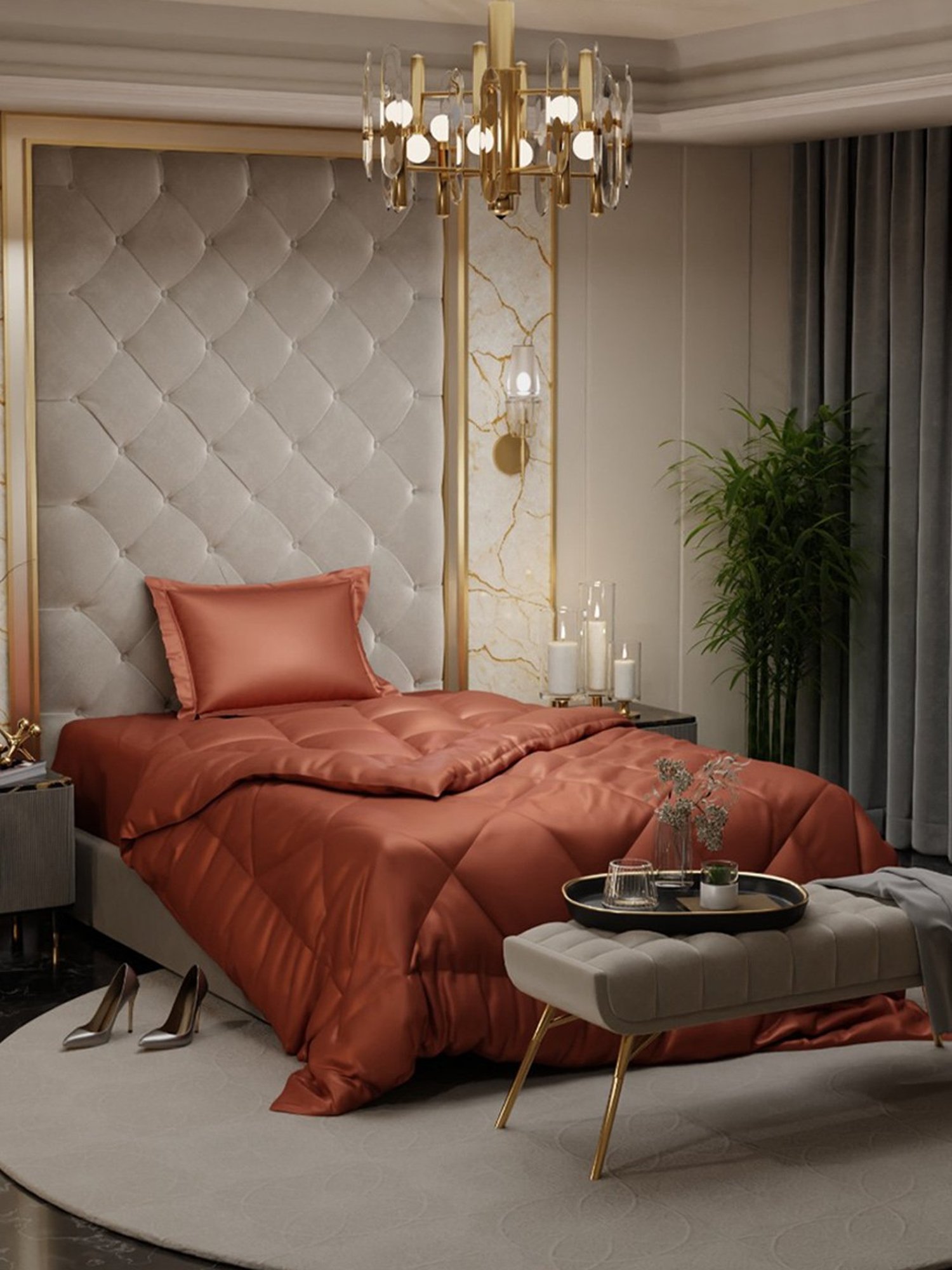 Stoa Paris Date Night Brown Polyester 150 GSM Single Comforter