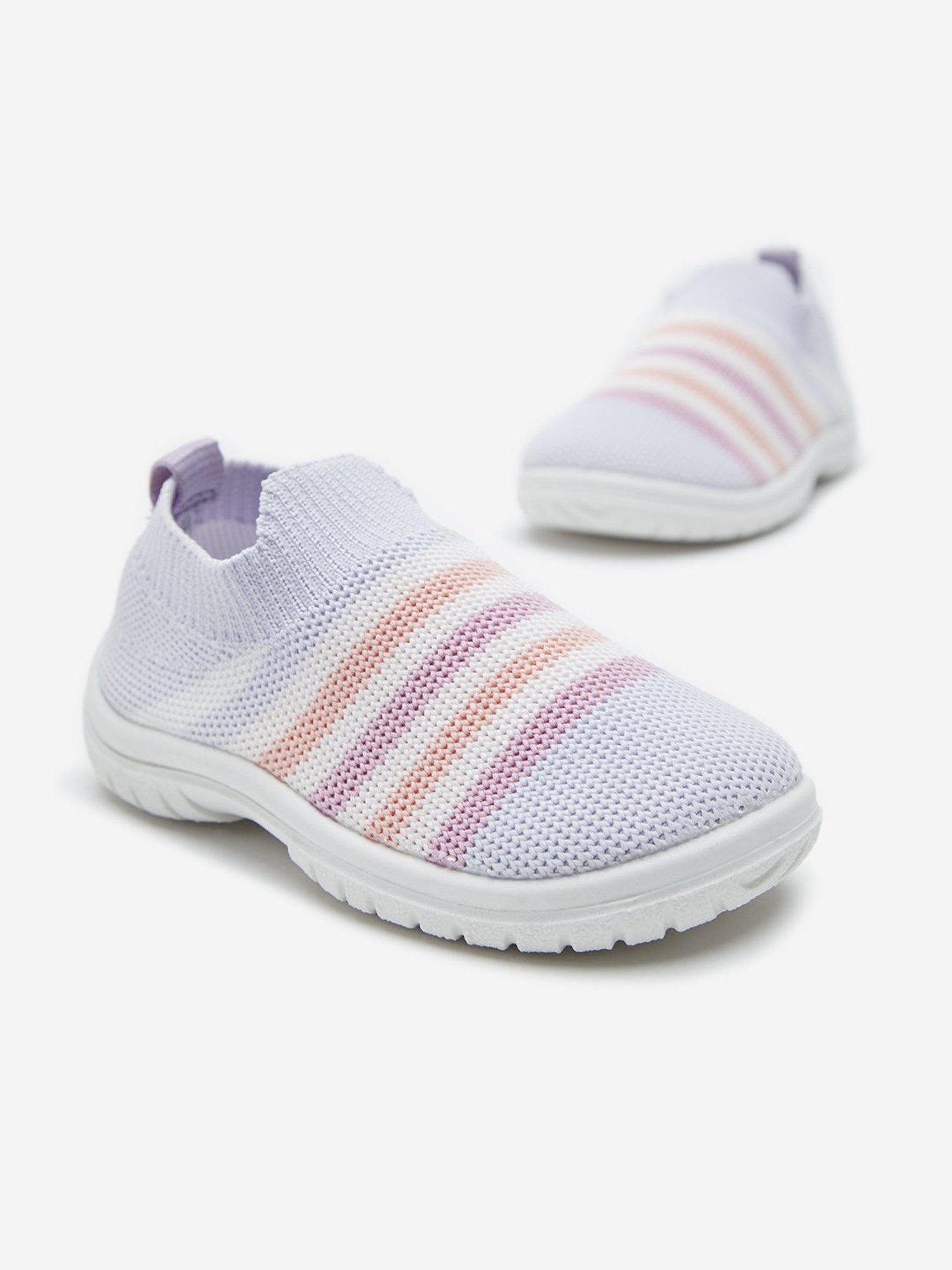 Yellow by Westside Multicolour Striped Knitted Slip-On Shoes