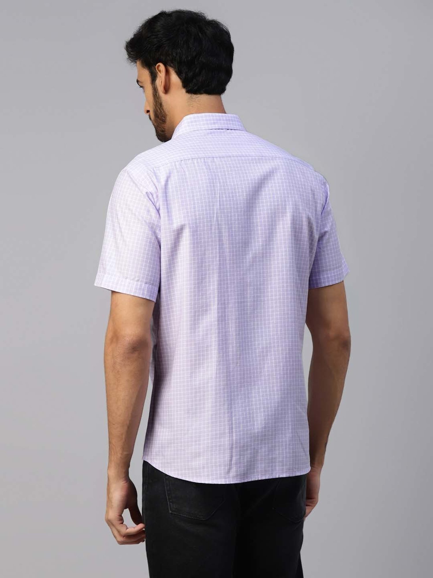 Don Vino Lavender Slim Fit Check Shirt