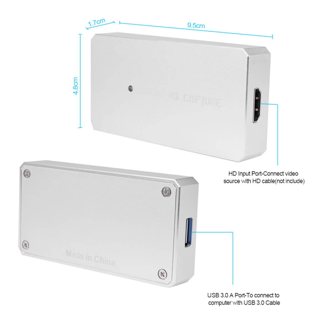 Ezcap 287P USB 3.0 HD Capture Card Video Game Recorder Silver