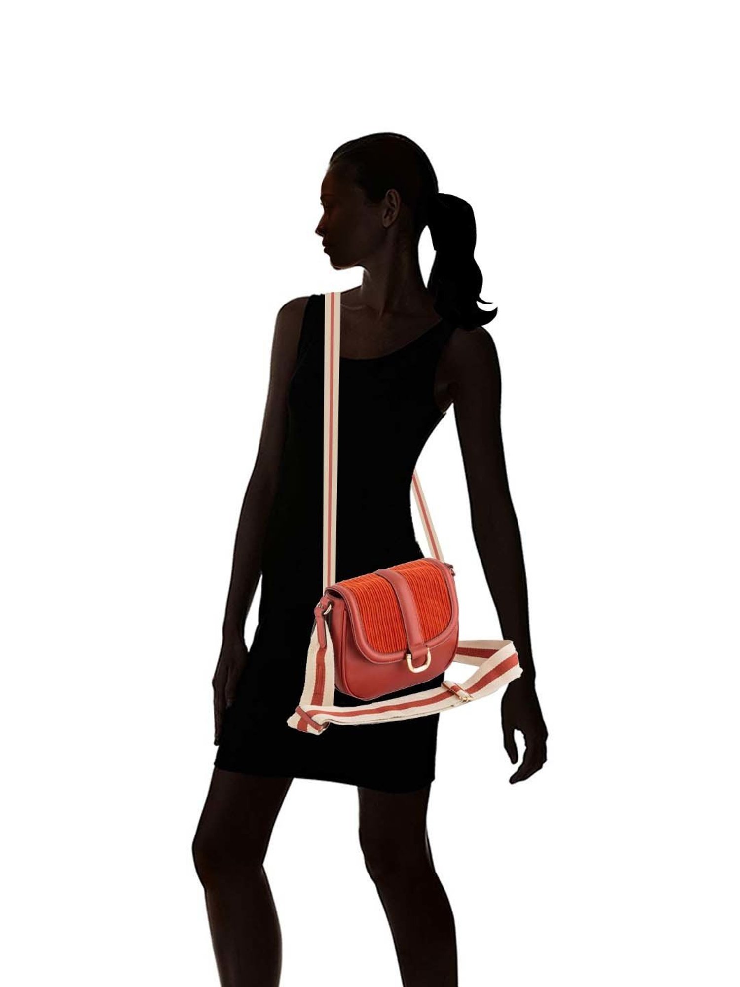 CARPISA Rust Textured Small Sling Handbag