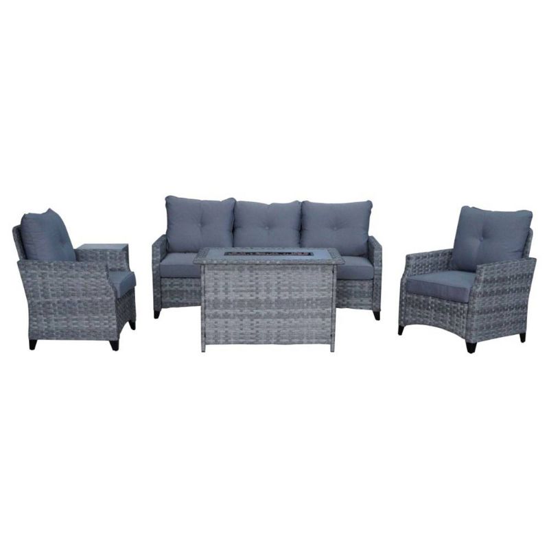 Costa Mesa 5pc Sofa Set - Gray - Courtyard Casual