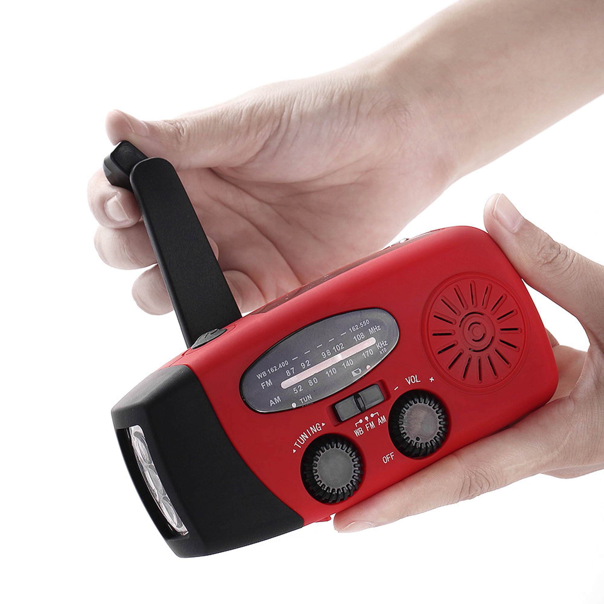 Weather Alert Radio AM/FM/WB Alert Emergency Radio Solar Hand Crank Dynamo LED Flashlight