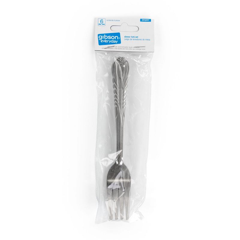 Gibson Jasper 6 Piece Stainless Steel Dinner Fork Set