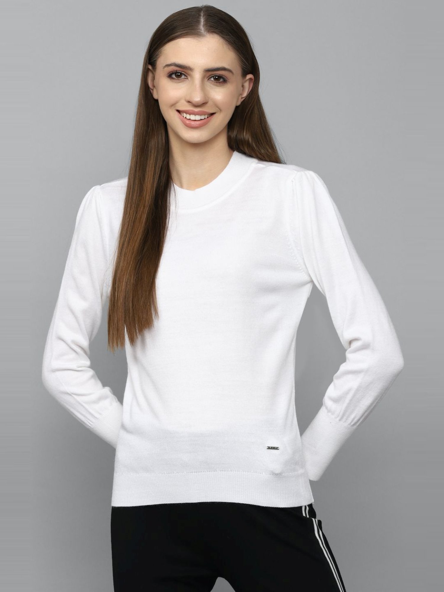 Allen Solly White Cotton Sweater