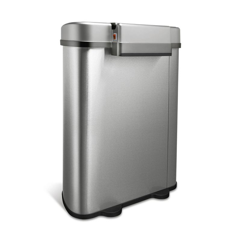 Nine Stars 18.5gal Motion Sensor D-Shape Stainless Steel Recycling Trash Can
