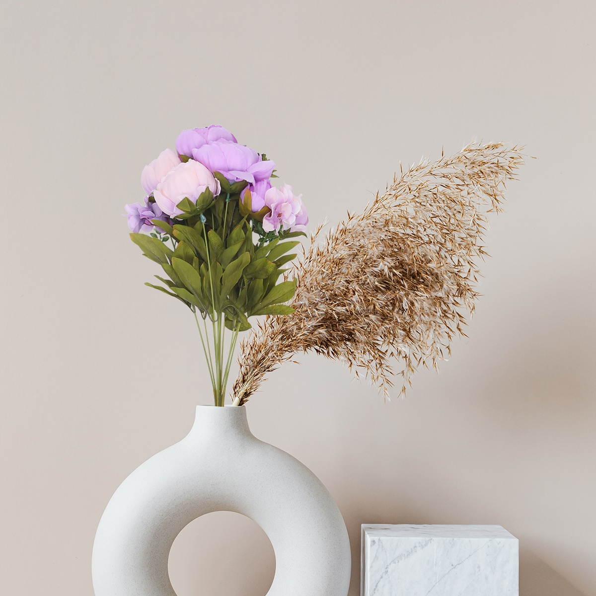 1 Pack of 13pcs Flowers Simulated Peony Decor Artificial Flower Branches Simulated Flower Adornment Creative Household Flower Decor Wedding Layout Decor for Home Wedding Living Room (Red)