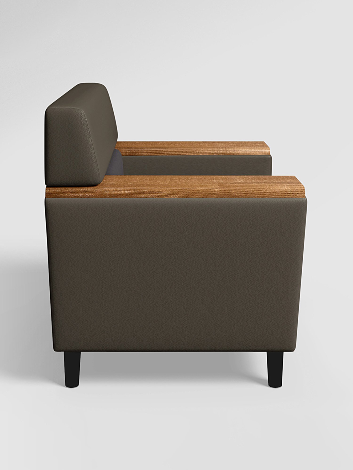 Durian Berry Black Premium Leatherette 2 Seater Sofa