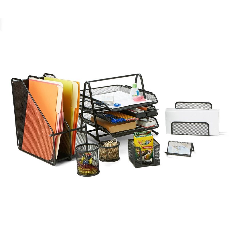 Mind Reader 6pc Desk Organizer Set Black