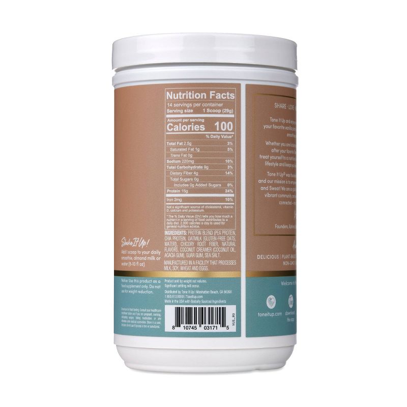 Tone It Up Plant-Based Protein Powder - Vanilla Unsweetened - 14.32oz