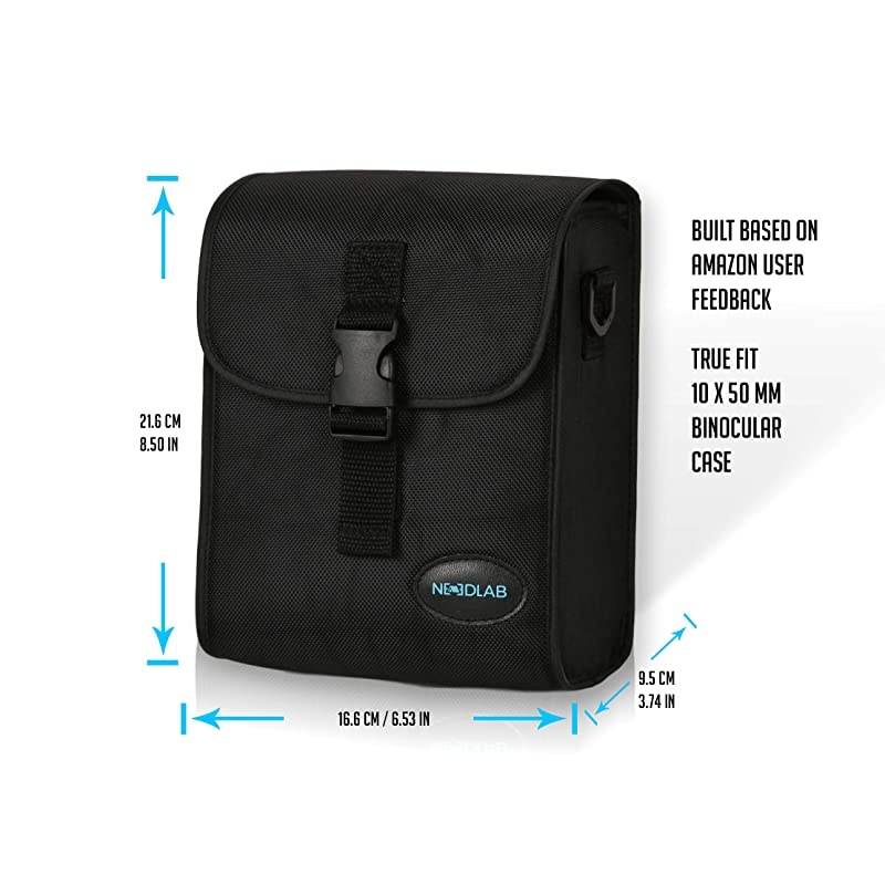 True Fit Universal 50mm Roof Prism Binocular Case | Stylish Convenient Case Comes with Durable Carry Binocular Harness Strap Pocket for Field Guides | Binoculars Case Protection