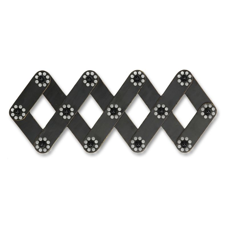 11" Metal Wall Hooks with Decorative Knobs Decorative Wall Art Ash - StyleCraft