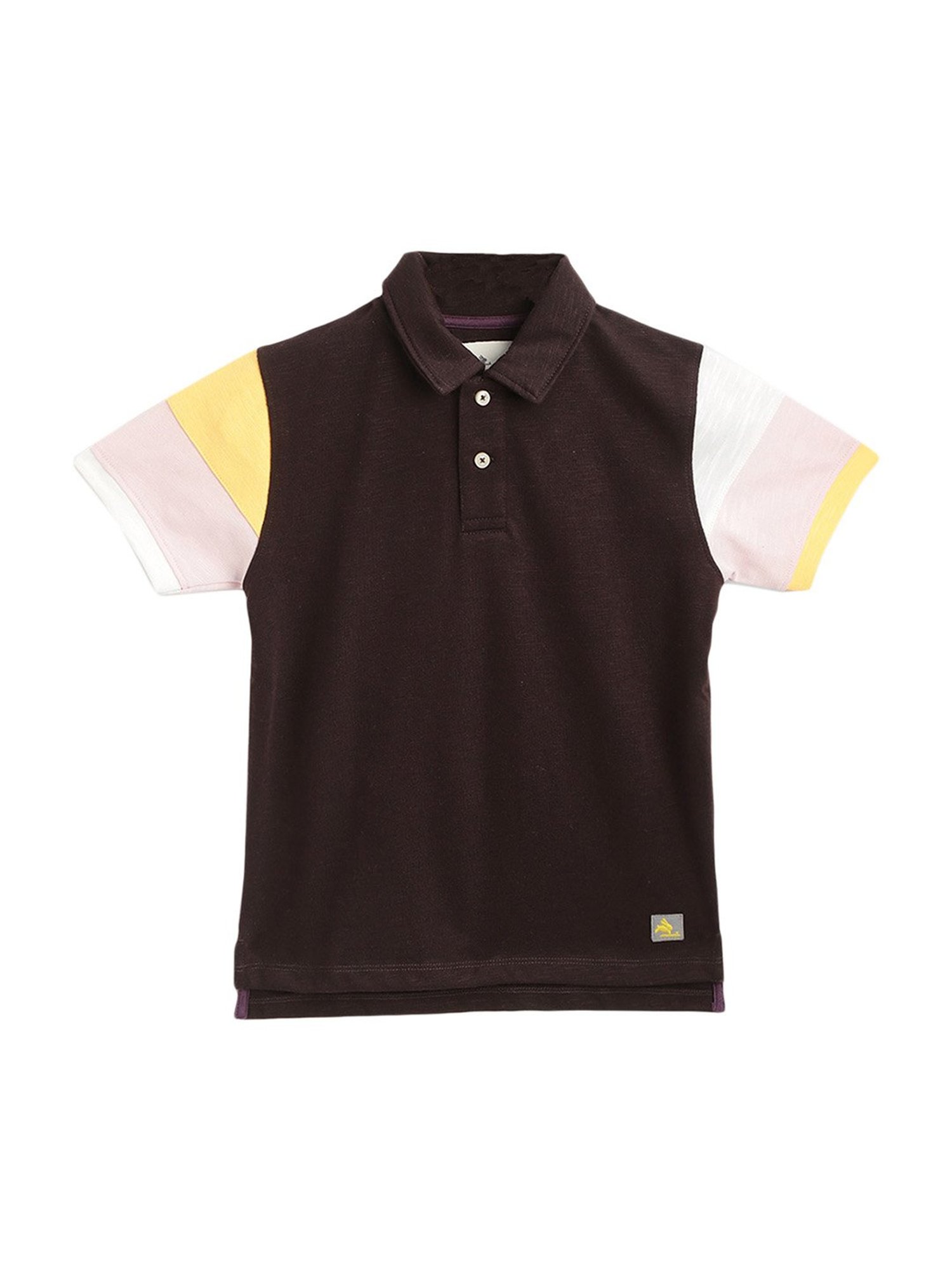 Cherry Crumble by Nitt Hyman Kids Multicolor Color Block Pattern Polo T-Shirt