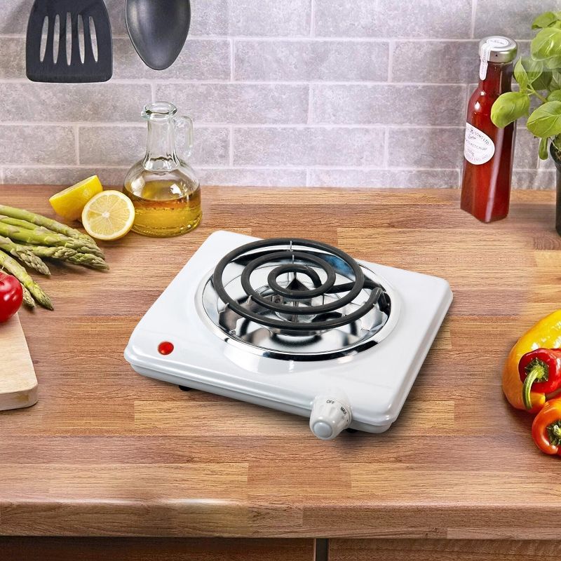 Brentwood Electric 1000W Single Burner in White