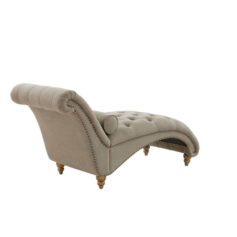 Fortas Mid-Century Modern Fabric Chaise Lounge Gray/Dark Walnut - Christopher Knight Home